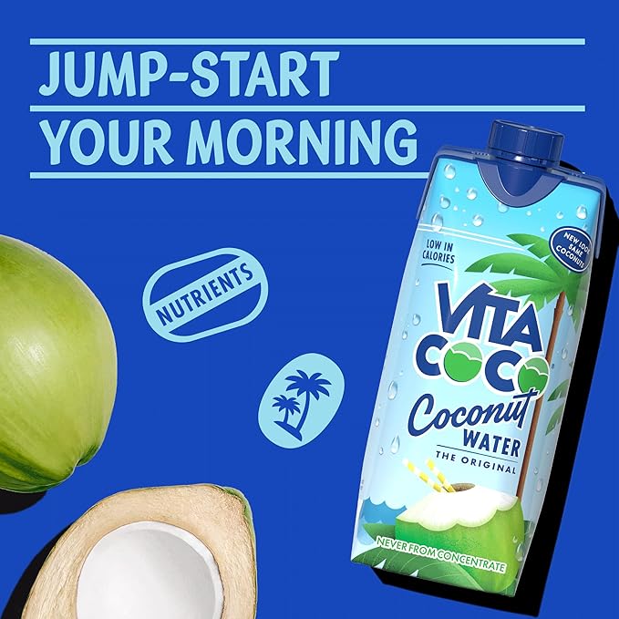 Vita Coco Original Coconut Water Multipack 500 ml x 12, Packed With Electrolytes, Gluten Free, Full Of Vitamin C, Good Source Of Potassium, Low-Calorie Electrolyte Drink, Thirst Quenching Refreshment - Image 4