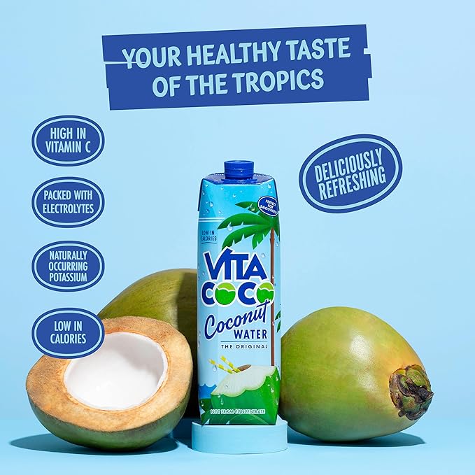 Vita Coco Original Coconut Water Multipack 500 ml x 12, Packed With Electrolytes, Gluten Free, Full Of Vitamin C, Good Source Of Potassium, Low-Calorie Electrolyte Drink, Thirst Quenching Refreshment - Image 2